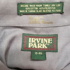 Irvine Park Mens Gray Button down Dress Shirt Sz15